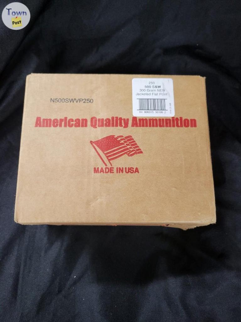 Photo of American Quality Ammunition 500 S&W 300 grain Jacketed Flat Point Loose Bulk Pack FREE SHIPPING (250 rds)