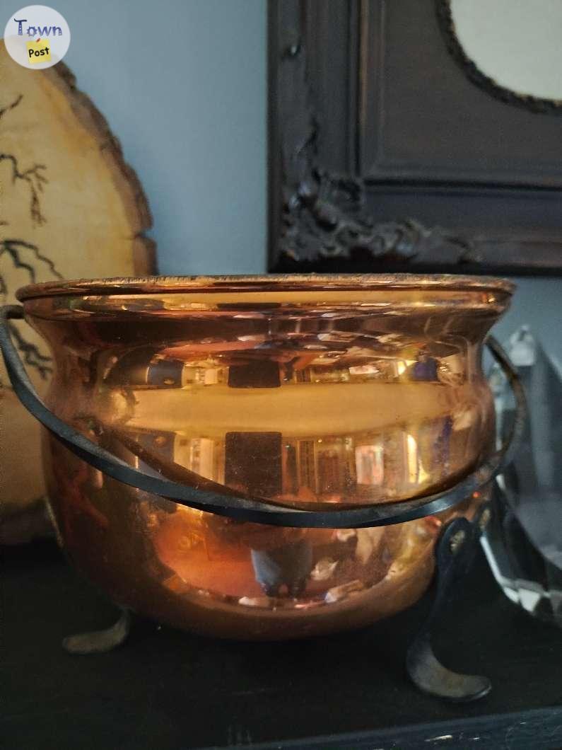 Photo of 2 copper pots and ice bucket 