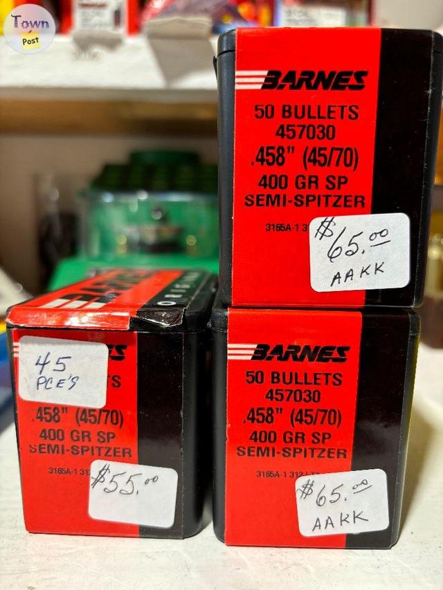 Photo of Barnes 45/70 bullets