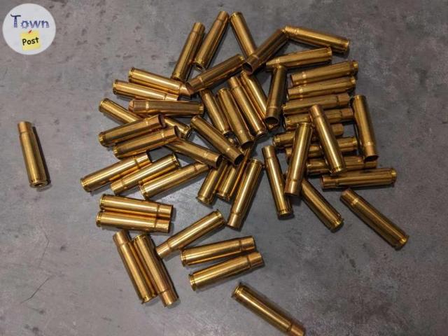 Photo of 35 Remington dies and new brass, Lee die bushings, die boxes, ammo boxes