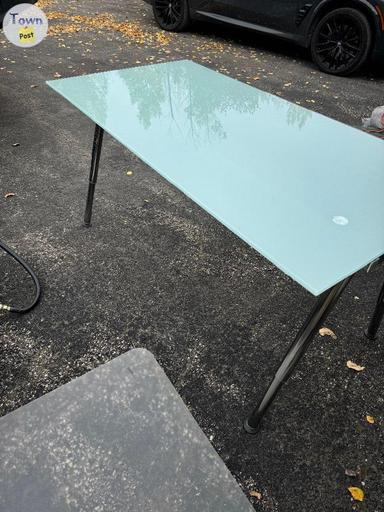 Photo of 63x31.5” glass table/ desk  - 1