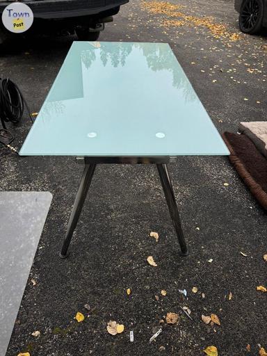 Photo of 63x31.5” glass table/ desk  - 2