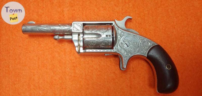 Photo of Factory Hand Engraved Hopkins & Allen Blue Jacket No.2 .32 Rimfire Revolver