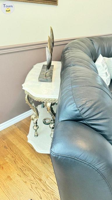 Photo of Solid marble table set includes matching sofa table - 2