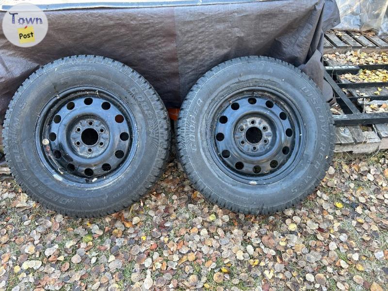 Photo of Pair of TRUCK SNOW TIRES- mounted on steel rims