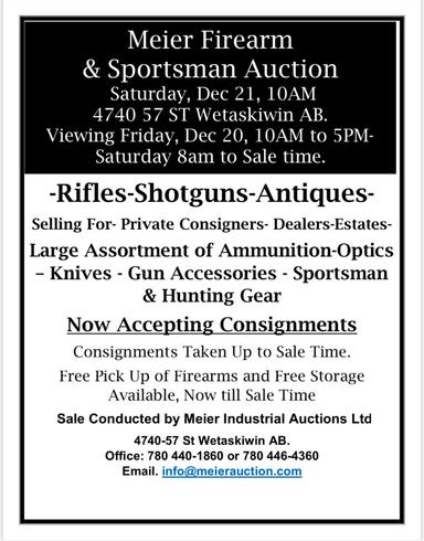 Photo of Meier Firearm & Sportsman Auction Sat. Dec 21 10am  - 1