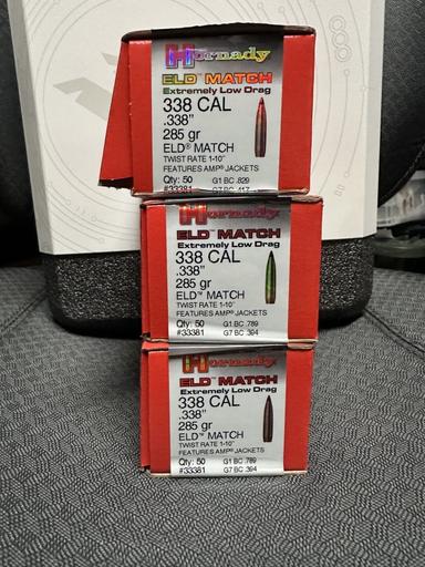 Photo of 338 Cal 285gr Hornady Amax & ELDM - 1